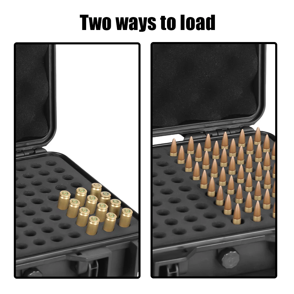 Caja de munición, caja de balas de 7,62x39, 223, 5,56mm, estuche de almacenamiento para transporte de munición y Rifle, caja con soporte para cartuchos abatibles, 50/99/100 rondas - imagen 3