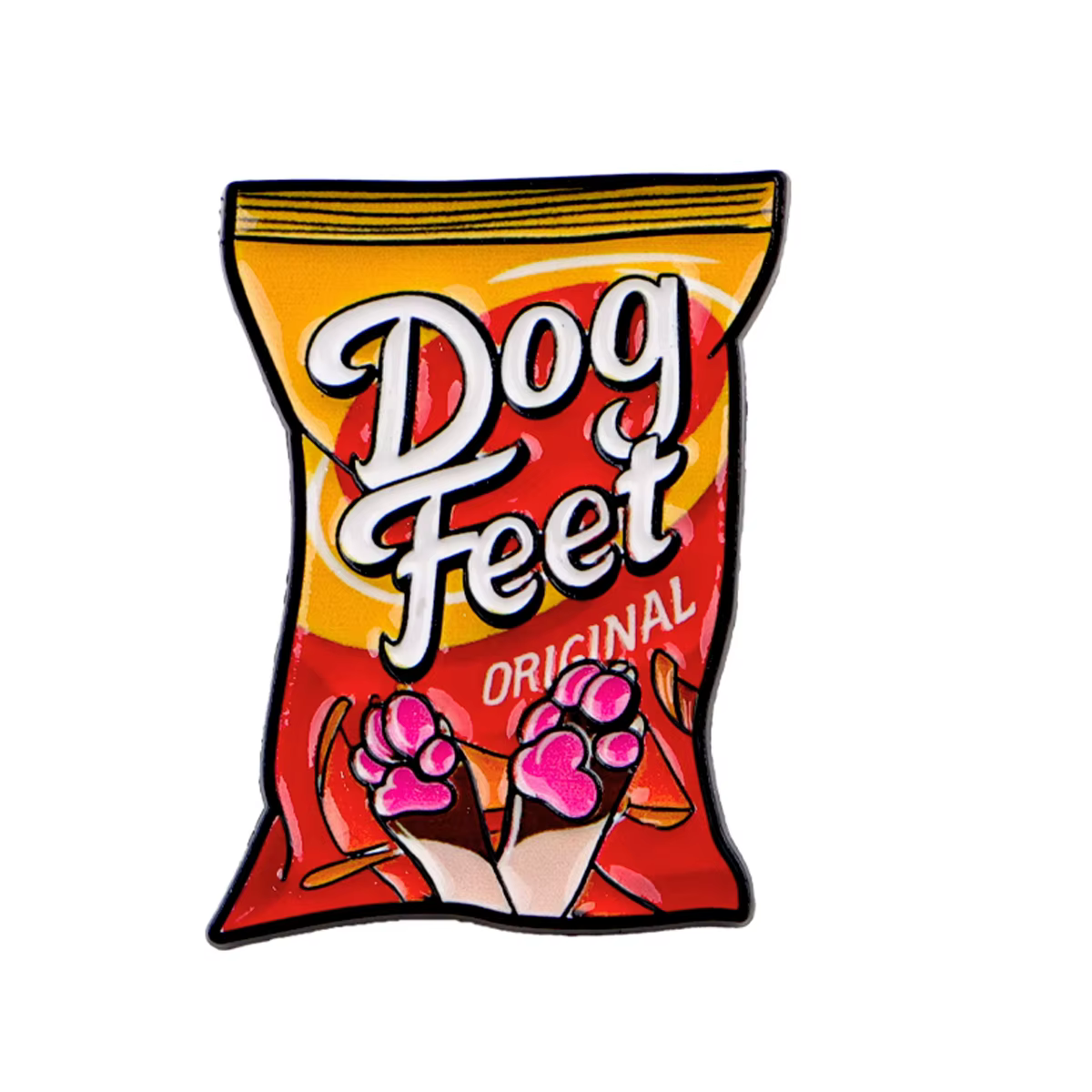 Pin de esmalte con patas de perro y acabado esmaltado