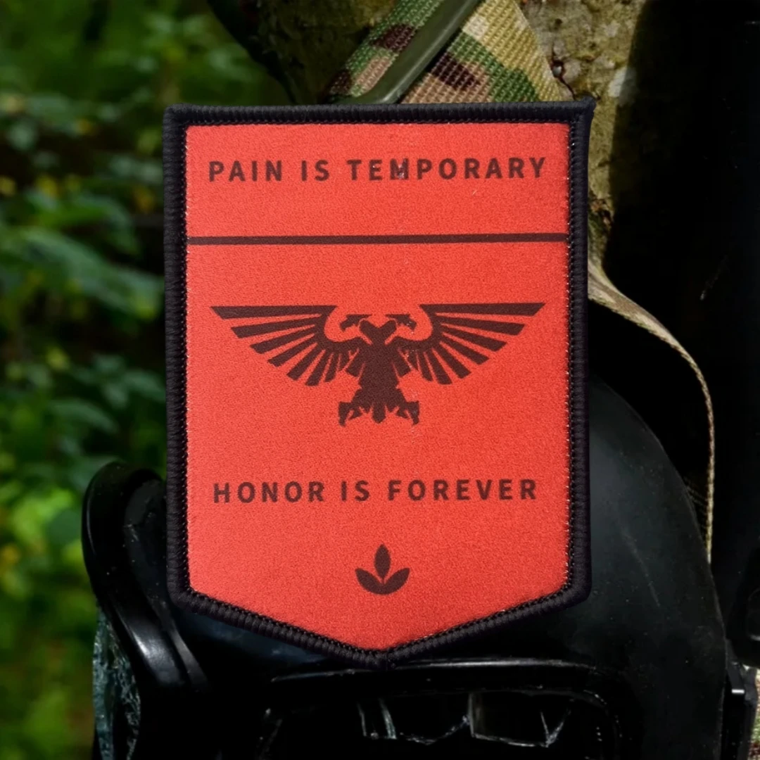 El dolor es temporal, el honor es el parche del ejército eterno, insignia de moral táctica, parches de gancho impresos para ropa, pegatina para casco militar - imagen 4