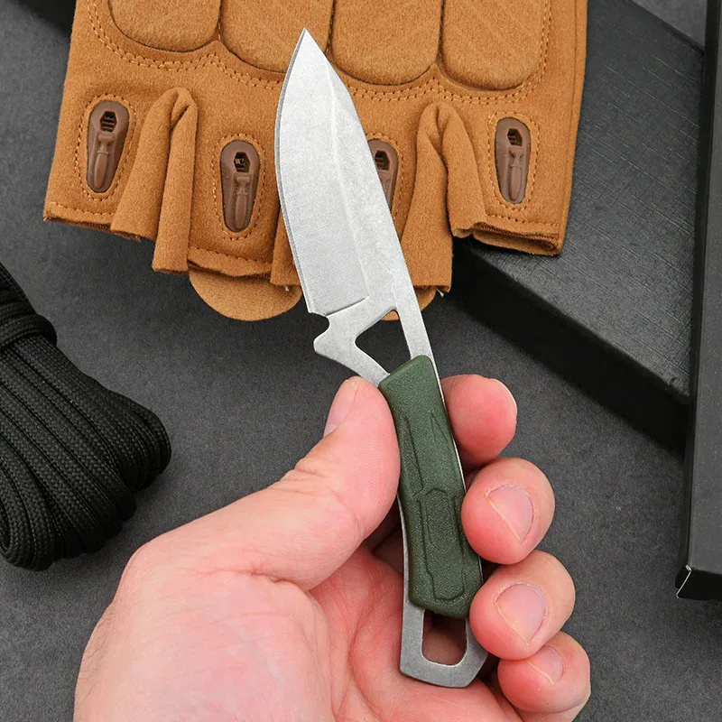 Cuchillo EDC para acampar y exterior, cuello recto multifunción - imagen 4