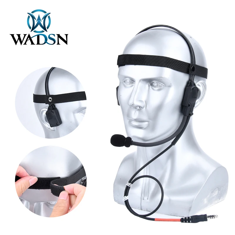 Auriculares conducción ósea Airsoft WADSN MH180 Kenwood U94 PTT