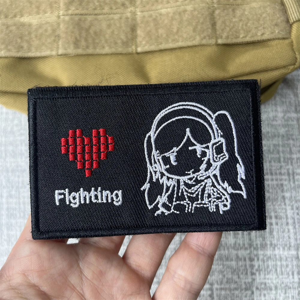 Mengniang-insignia de moral de Niang PQ armada, parches bordados, brazalete, mochila táctica, pegatina de gancho y bucle, chica de Anime de dibujos animados - imagen 4