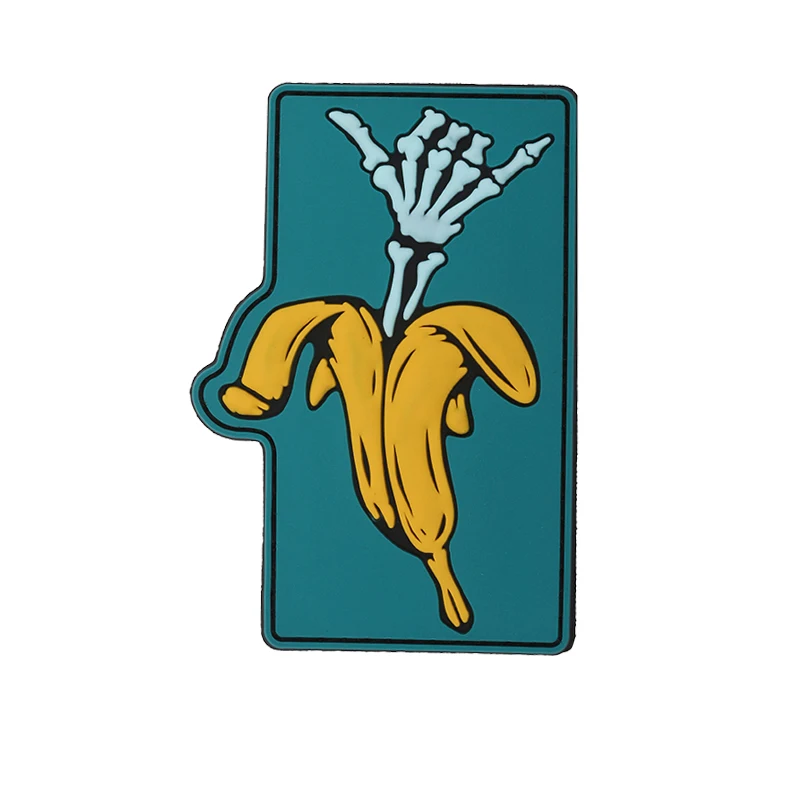 Parche de goma creativo de PVC para brazo de esqueleto de plátano, insignia de brazalete táctico, adhesivo de tela, aplique de emblema de hombro DIY - imagen 5