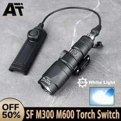 WADSN SF M300 M600 luz de exploración LED blanca con interruptor de doble función Botón de linterna de caza táctica potente foco Surefir
