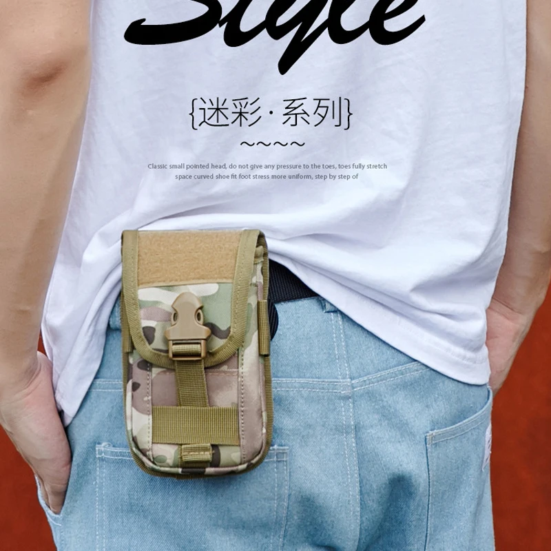 Bolsa para teléfono Molle de doble capa, funda para teléfono móvil, soporte para deportes al aire libre, senderismo, Camping, caza, herramienta EDC, riñonera - imagen 5