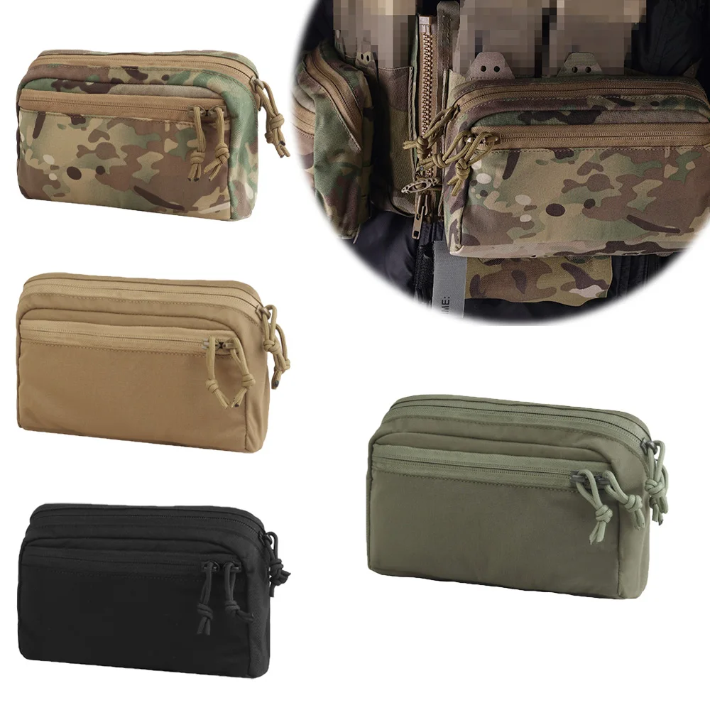 Bolsa para artículos diversos con cremallera Horizontal, sello de cintura Molle con bolsa, correa de cuerda elástica interna, bolsa de almacenamiento fija