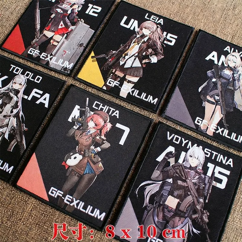 Meisjes Frontline Patch Gedrukt Voymastina AK15 Springfield M1903 ALVA AN94 LEIA UMP45 Tactische Armbanden voor Kleding Tas Decor - imagen 2