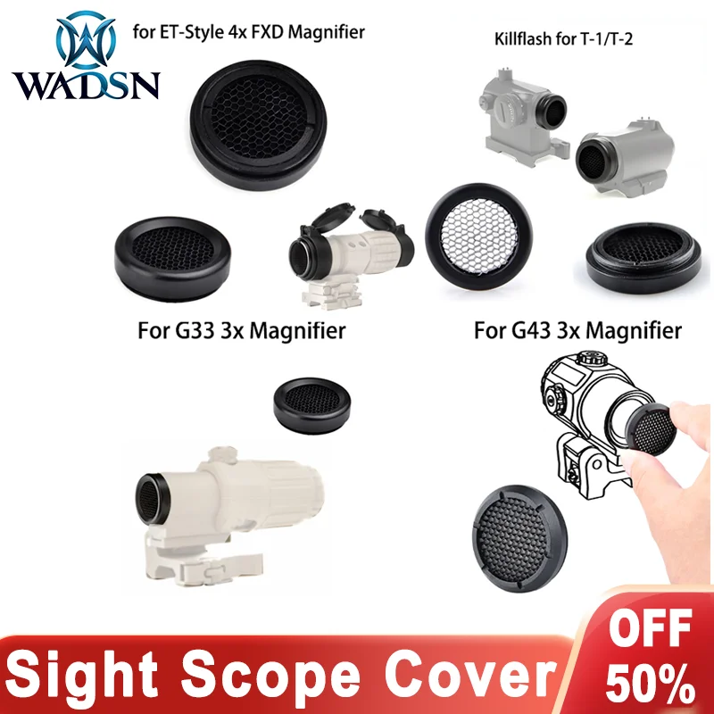 WADSN mira Airsoft accesorios de malla protectora para G33 G43 4X FXD lupa T-1 T-2 M2 M4 punto rojo Killflash