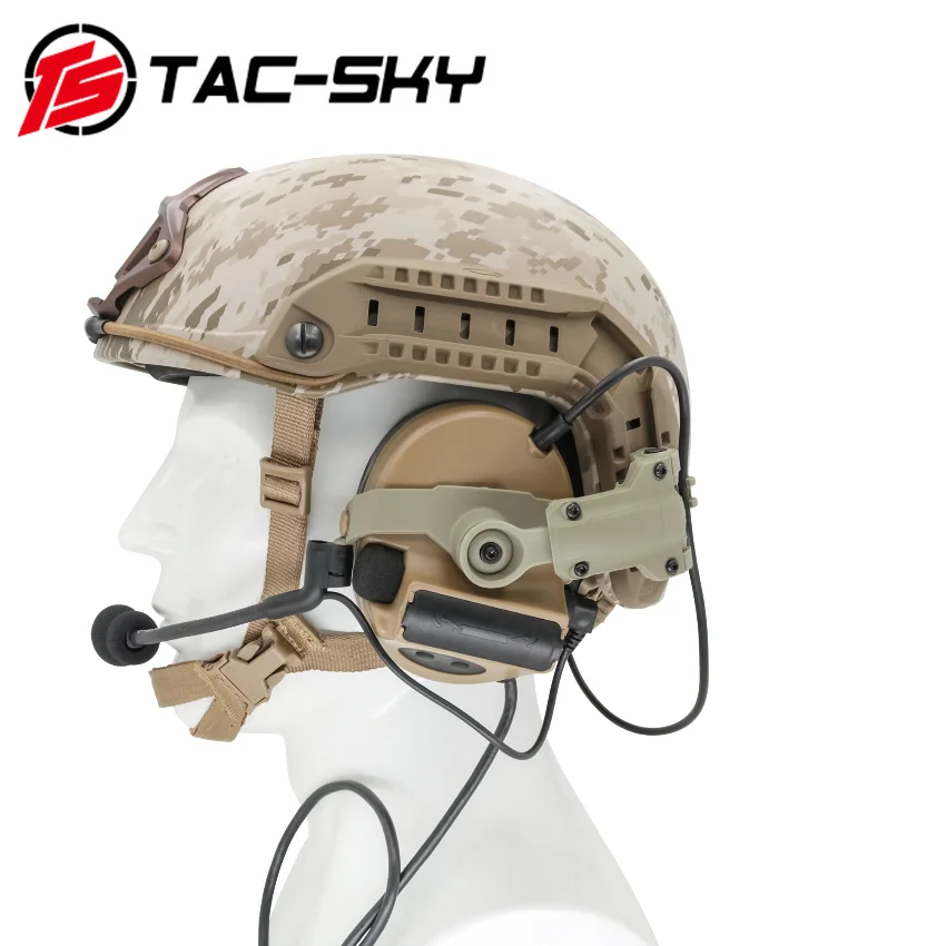TS TAC-SKY COMTA II Casco ARC Rail Soporte Versión con adaptador KENWOOD PTT Compatible con Baofeng UV5R, UV82 Walkie-Talkie - imagen 5