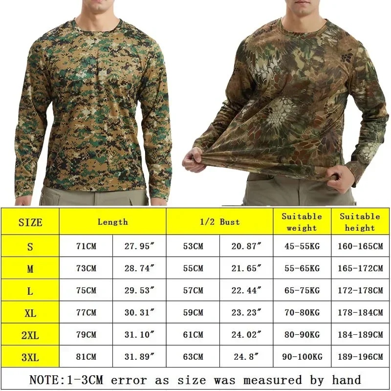 Camiseta de manga larga para hombre, camisetas gráficas con estampado de camuflaje 3d, camisetas de Fitness a la moda para hombre y mujer, camisetas para exteriores, ropa de camuflaje - imagen 3