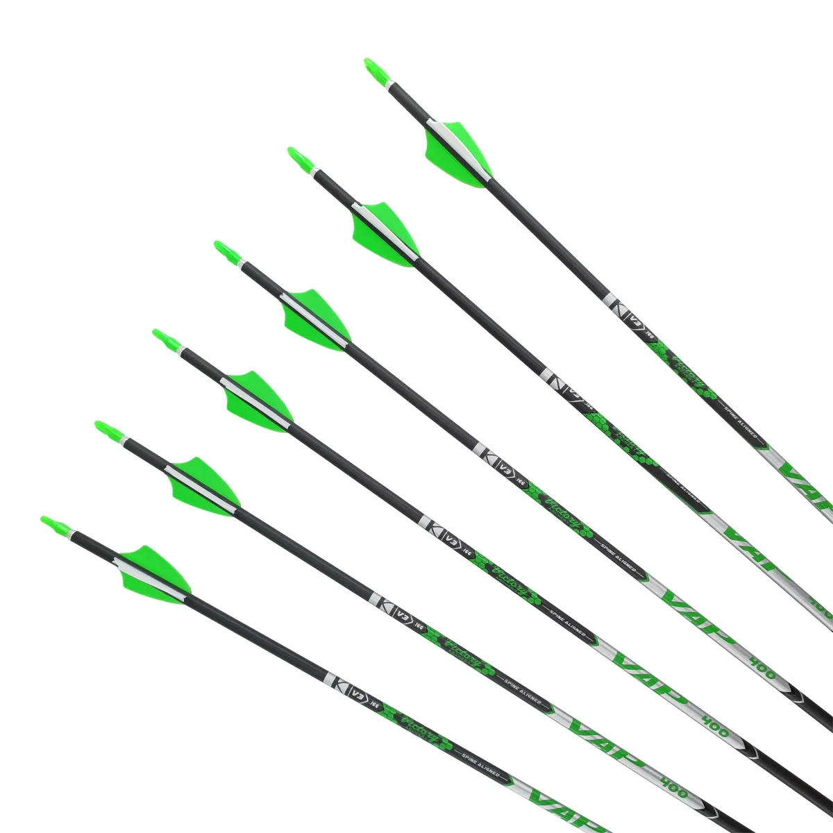 Flechas de tiro con arco V3 Spine400-1000 30 pulgadas flechas de carbono paletas puntos arco recurvo tiro de caza con arco largo - imagen 3