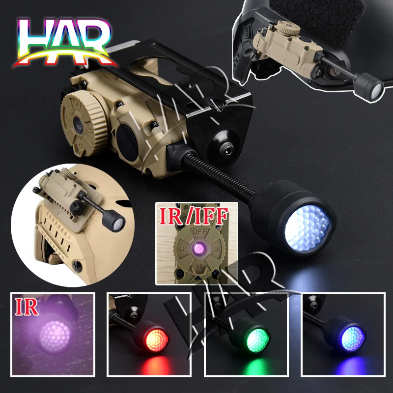Lámpara de cabeza Sidewinder casco táctico luz estroboscópica rojo verde azul blanco luz IR LED estroboscópica IFF iluminación auxiliar de caza al aire libre - imagen 2