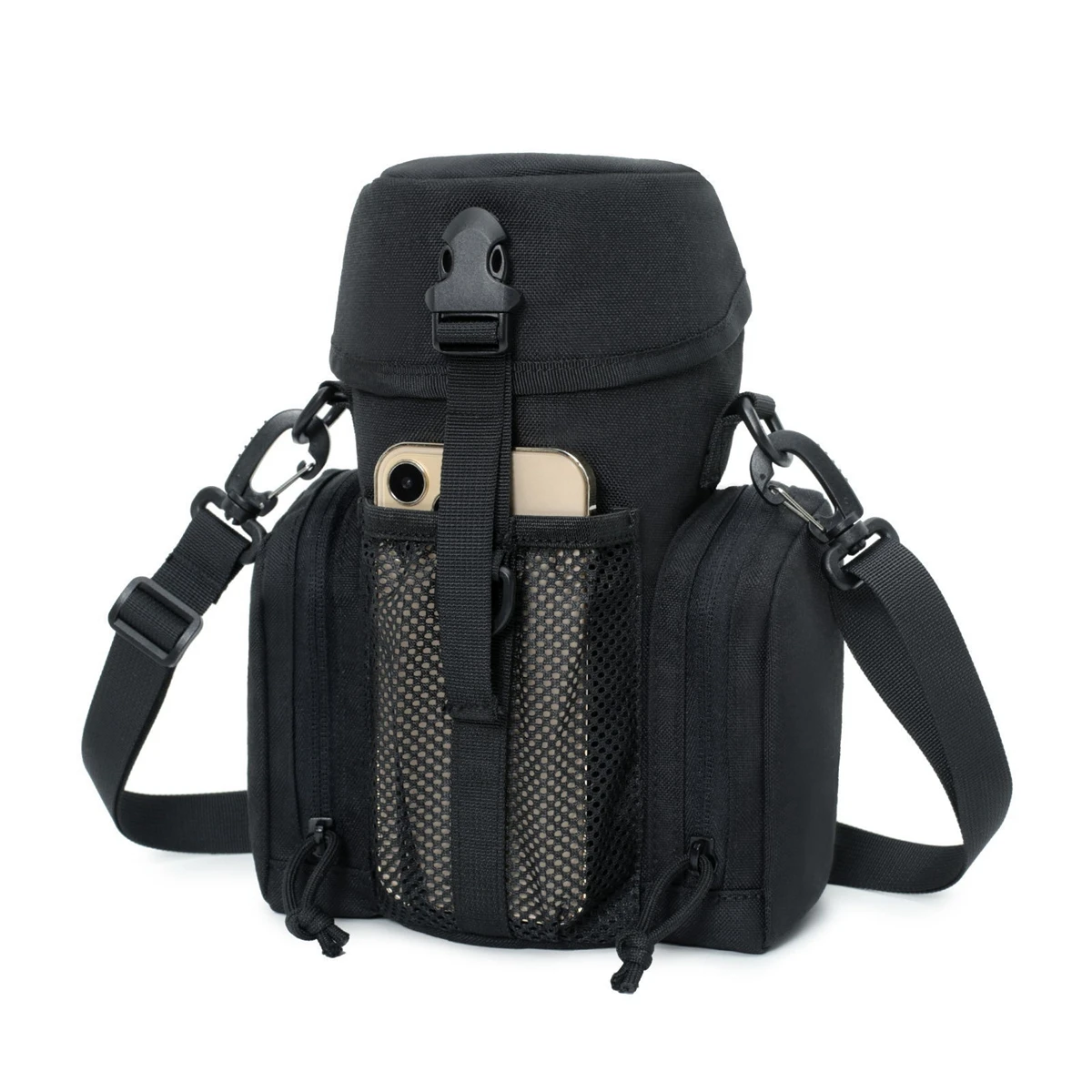 Bolsa para botella de agua para deportes al aire libre, almacenamiento impermeable, bandolera táctica multifuncional portátil, herramientas para senderismo y bicicleta