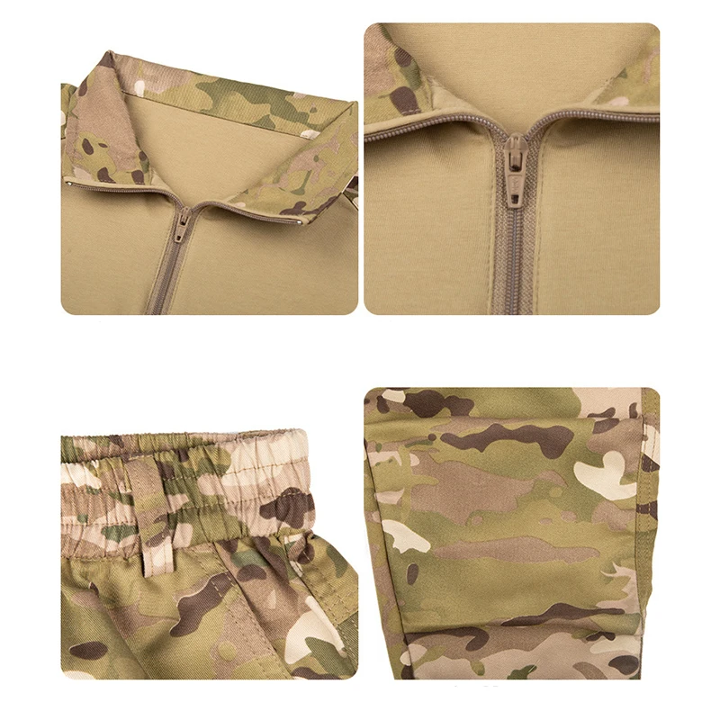 Trajes tácticos militares para niños, traje de camuflaje Multicam, uniforme de combate táctico, sudaderas para niños, entrenamiento, caza, conjuntos de manga corta - imagen 5