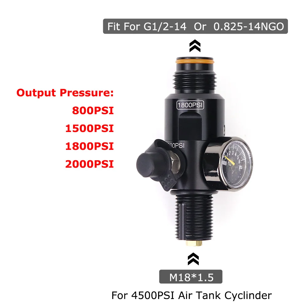Regulador aire 4500 PSI rosca M18 – Presión salida 800-2000 PSI