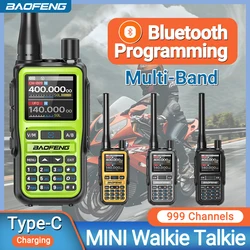 Baofeng UV-5R Mini Walkie Talkie Bluetooth APP, clima NOAA, carga USB-C de 999 canales VHF UHF AM Radioaficionado de largo alcance para acampar