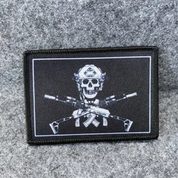 Parche moral táctico AK47 calavera con gancho y bucle para mochila