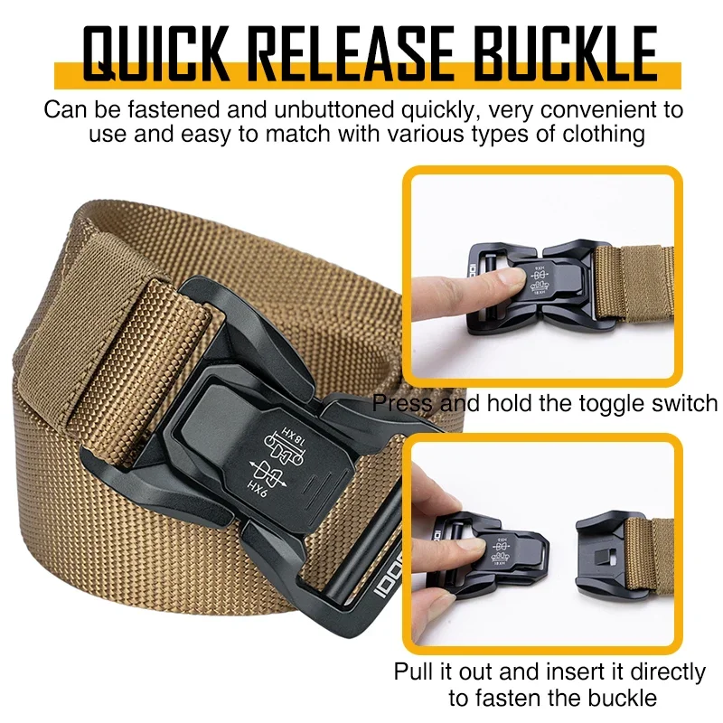 IDOGEAR cinturón táctico 1,5 "cinturón para hombre hebilla de liberación rápida caza diaria EDC 3427 - imagen 5