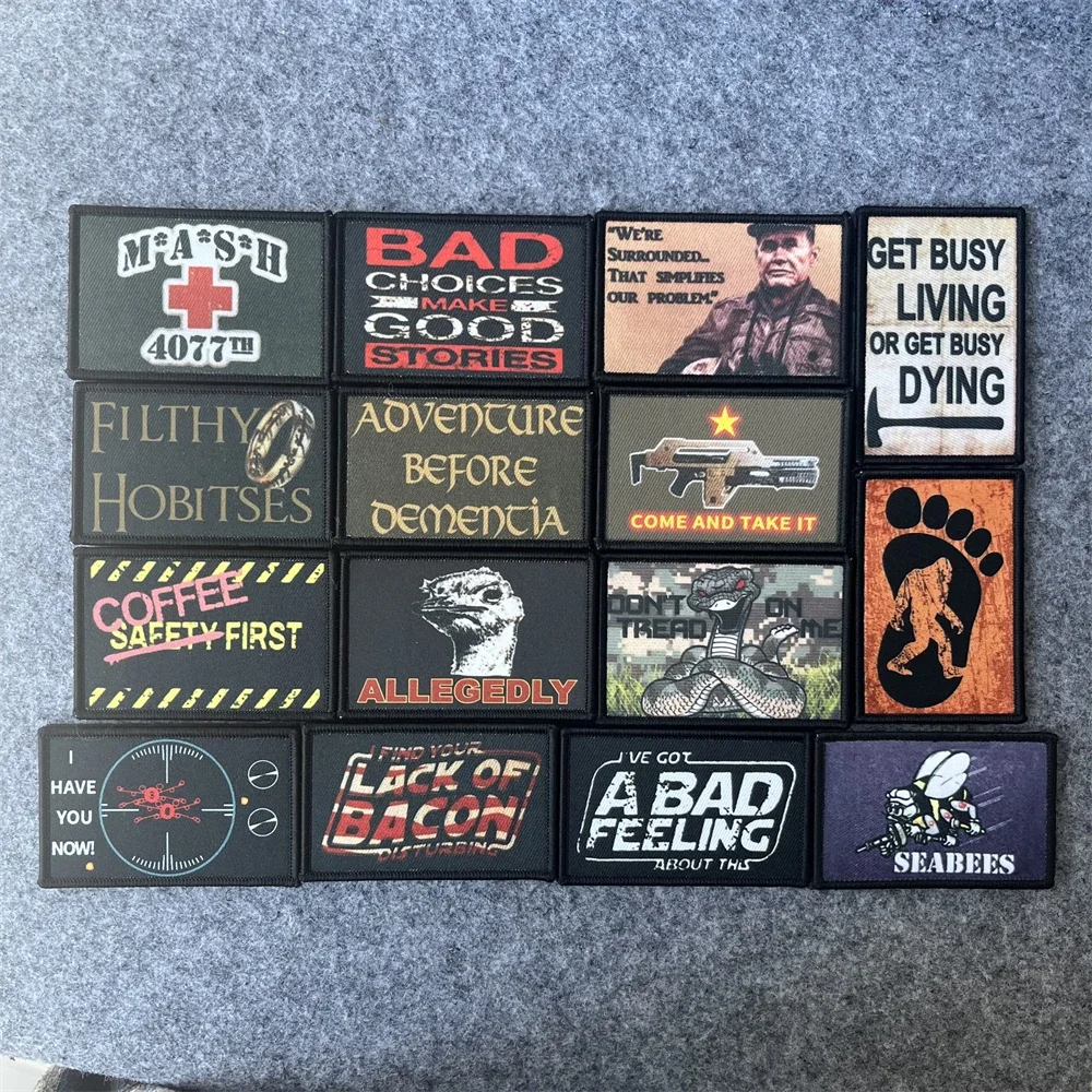 Parche táctico de moral del ejército, brazalete militar, parches de gancho y bucle impresos para ropa, mochila, pegatina decorativa