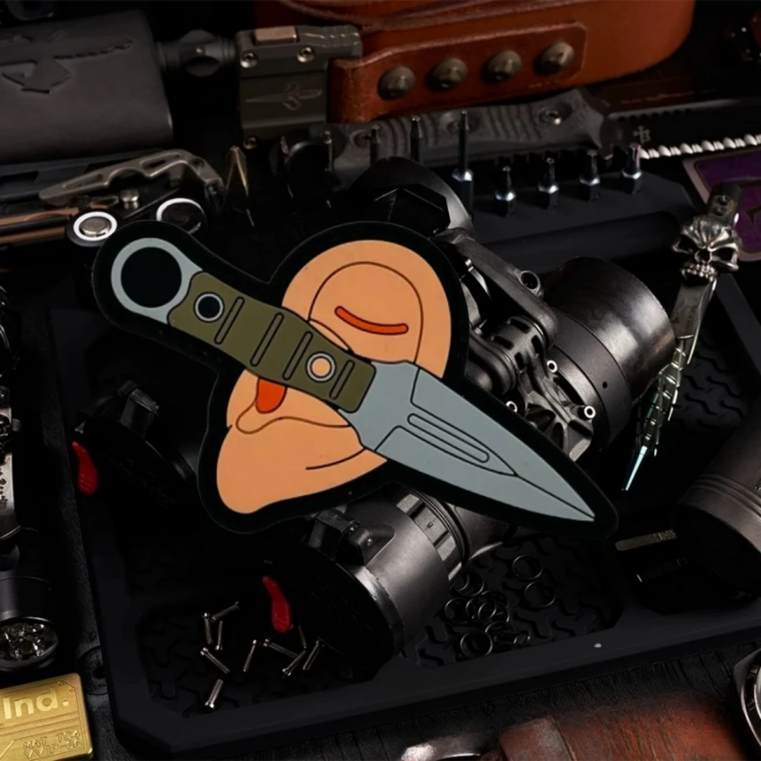 Parches de PVC para orejas heridas, insignia de política de moral táctica, mochila militar, pegatina de gancho y bucle - imagen 3