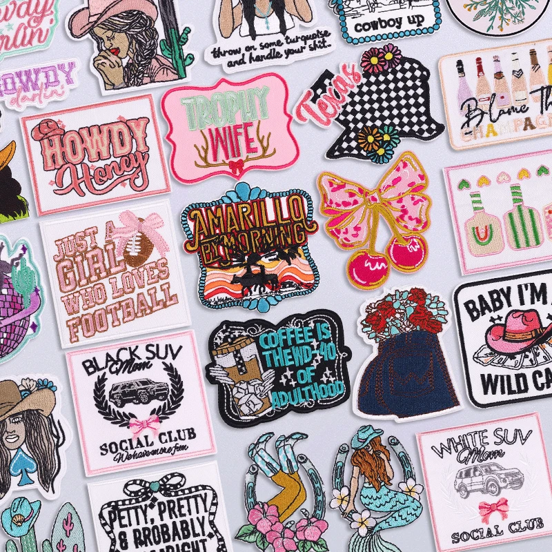 Parche bordado con tema del Salvaje Oeste, diseño vaquero Vintage para chaqueta, sombrero, mochila, parches de estilo occidental, decoración DIY - imagen 2