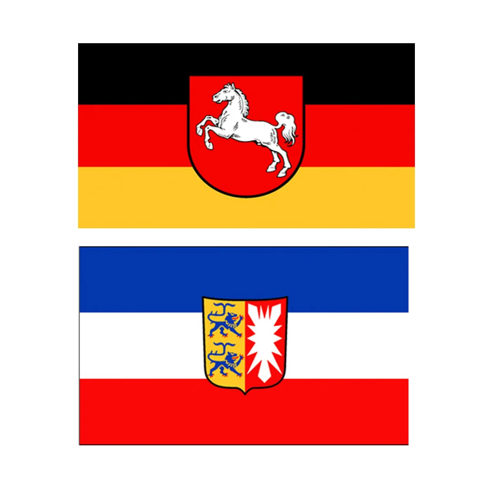 Bandera de Sajonia inferior de Schleswig Holstein de Alemania, cartel impreso de poliéster, Estados de Alemania para decoración, 90x150cm - imagen 3