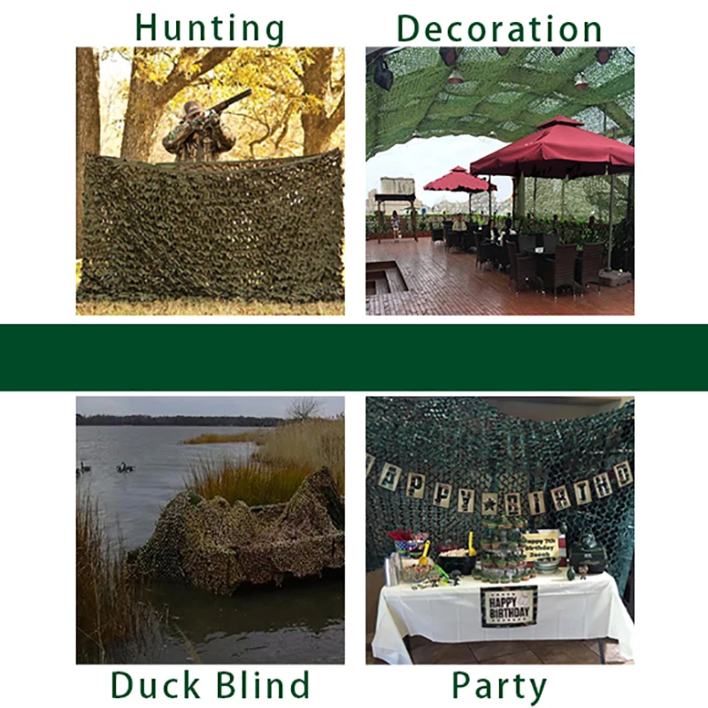 Red de camuflaje 1,5 M * 2 3 4 5 6 7 8 9 10M de ancho red de camuflaje rollo a granel decoración parasol fiesta Camping desierto jungla - imagen 5