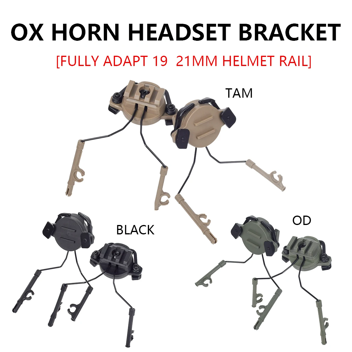 Auriculares tácticos sin selección con cancelación de ruido, adaptador PTT para casco, Kit de soporte para auriculares móvil, montaje en riel de rotación de arco con núcleo OPS - imagen 4