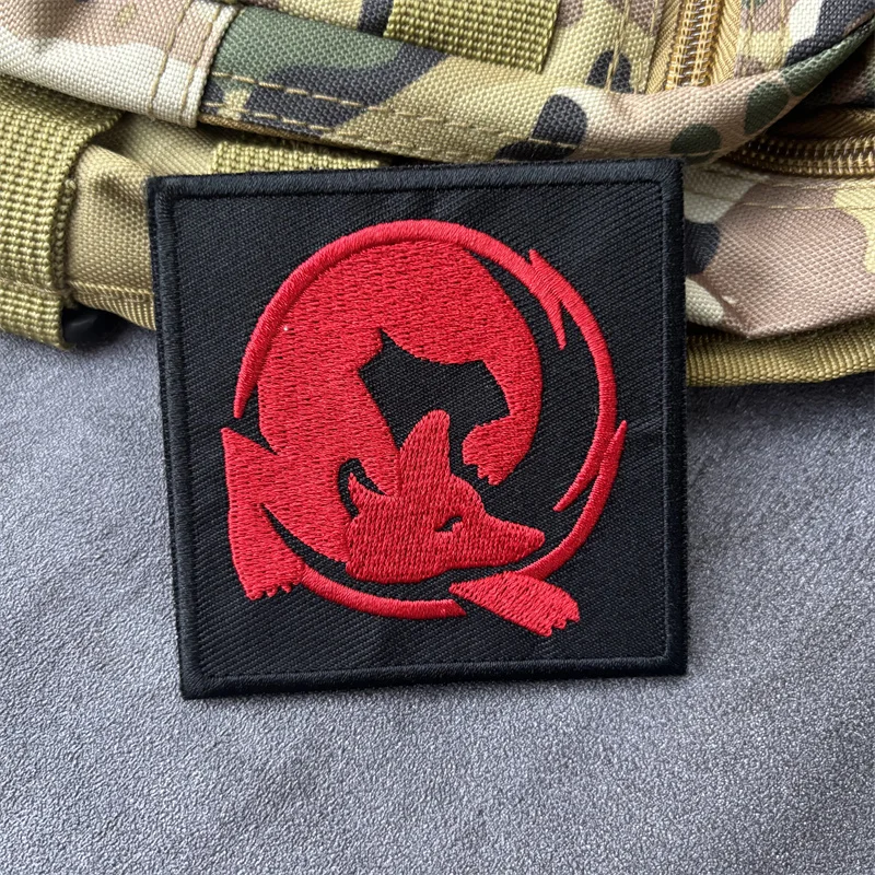 Parche bordado "Red Fox" para ropa, insignia de moral táctica, gancho, parches de animales, pegatinas para mochila, brazalete - imagen 2