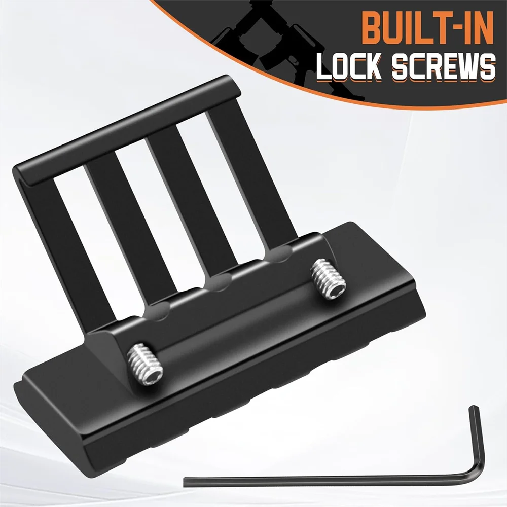 Soportes de riel Picatinny compensados, 45 grados, 5 ranuras, rieles Picatinny compensados, montaje de perfil bajo de aluminio para linterna, mira láser - imagen 2