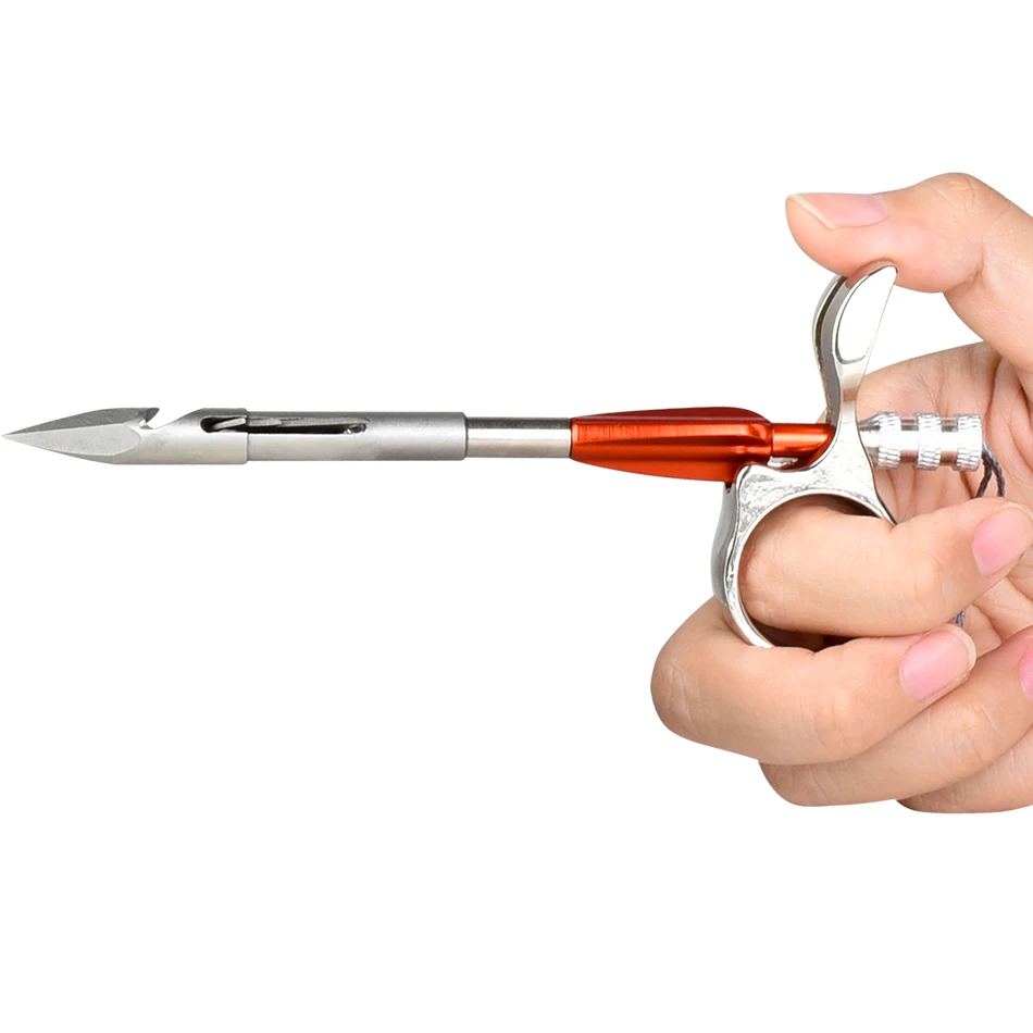 Pesca de Metal asistido dedo tiro al aire libre anillo de dardos de pescado lanzador multifuncional extractor de ayuda de dardos de pescado de alta resistencia - imagen 5