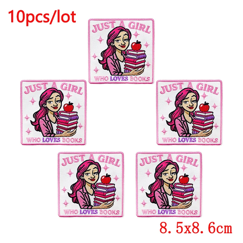 10 unids/lote de parches bordados con letras de dibujos animados, parches termoadhesivos para planchar para ropa, parches para ropa, mochila, sombrero, decoración DIY - imagen 2