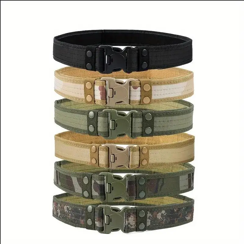 Cinturón tejido para deportes al aire libre para hombre con hebilla de plástico de liberación rápida, tres opciones de color disponibles