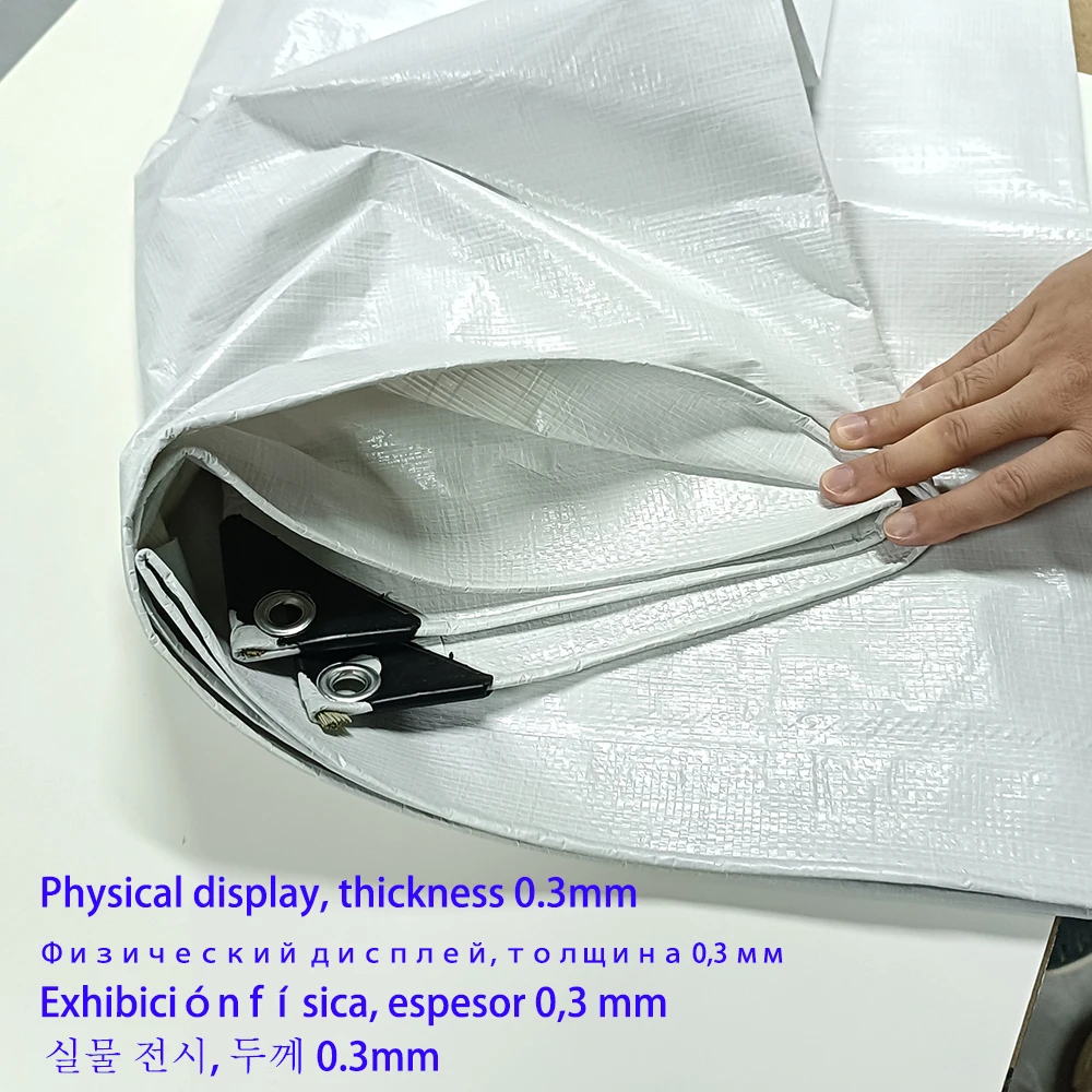 Lona grande impermeable 3x5 6 4x4 8m * 8 10 12 vela parasol lona al aire libre tienda toldo campamento dosel blanco cubierta de lluvia con bloqueo Uv - imagen 5