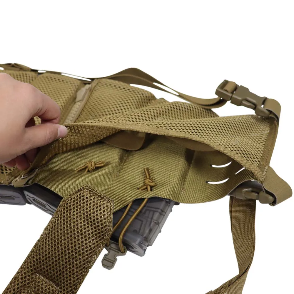 Colgador de pecho táctico sf ligero, cierre de enlace con cremallera, varias combinaciones con correa en h y Pouc de revista Molle 556 - imagen 5