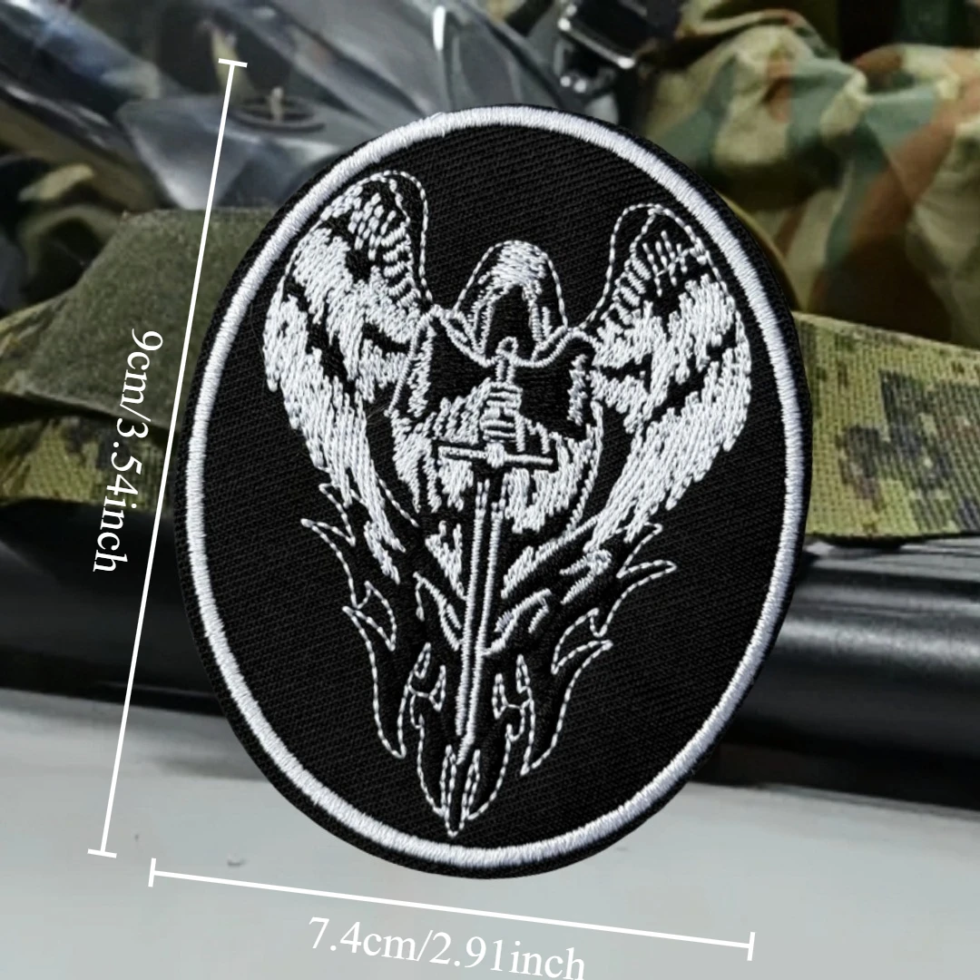Parches de insignia de moral divertida militar táctico de Ángel de batalla para ropa, emblema del ejército, pegatinas de gancho y bucle bordados para mochila - imagen 2