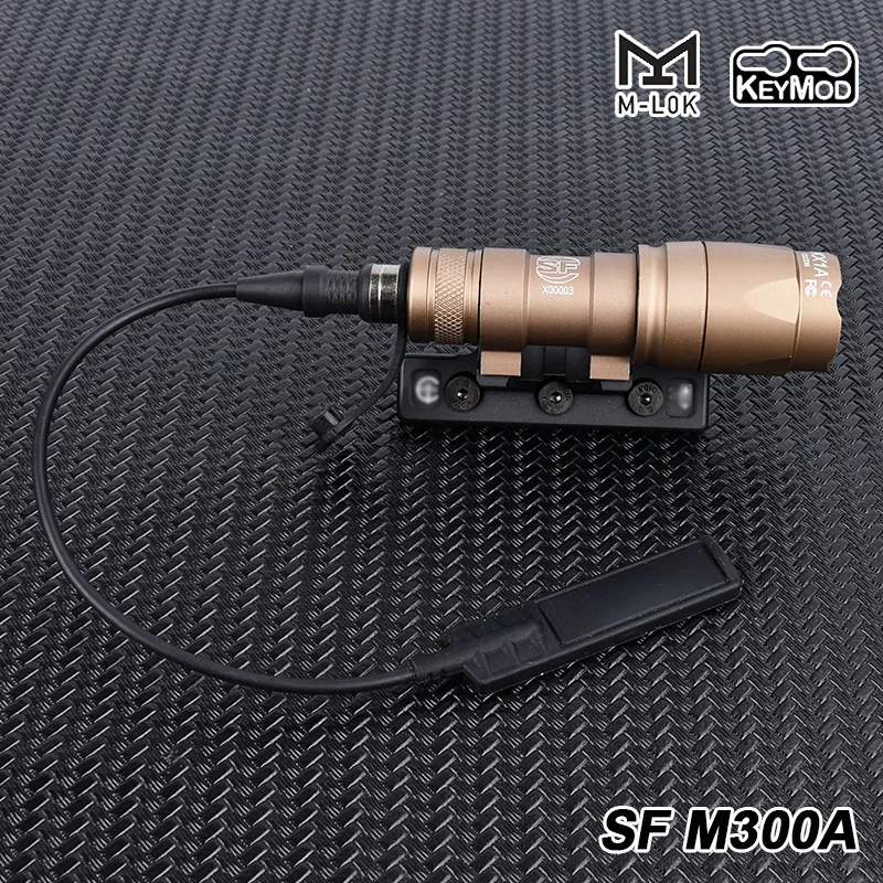Potente linterna Surefir para caza, soporte de luz en línea, Base de ranura para MLOK KEYMOD M300A Airsoft, M600, M600U - imagen 3