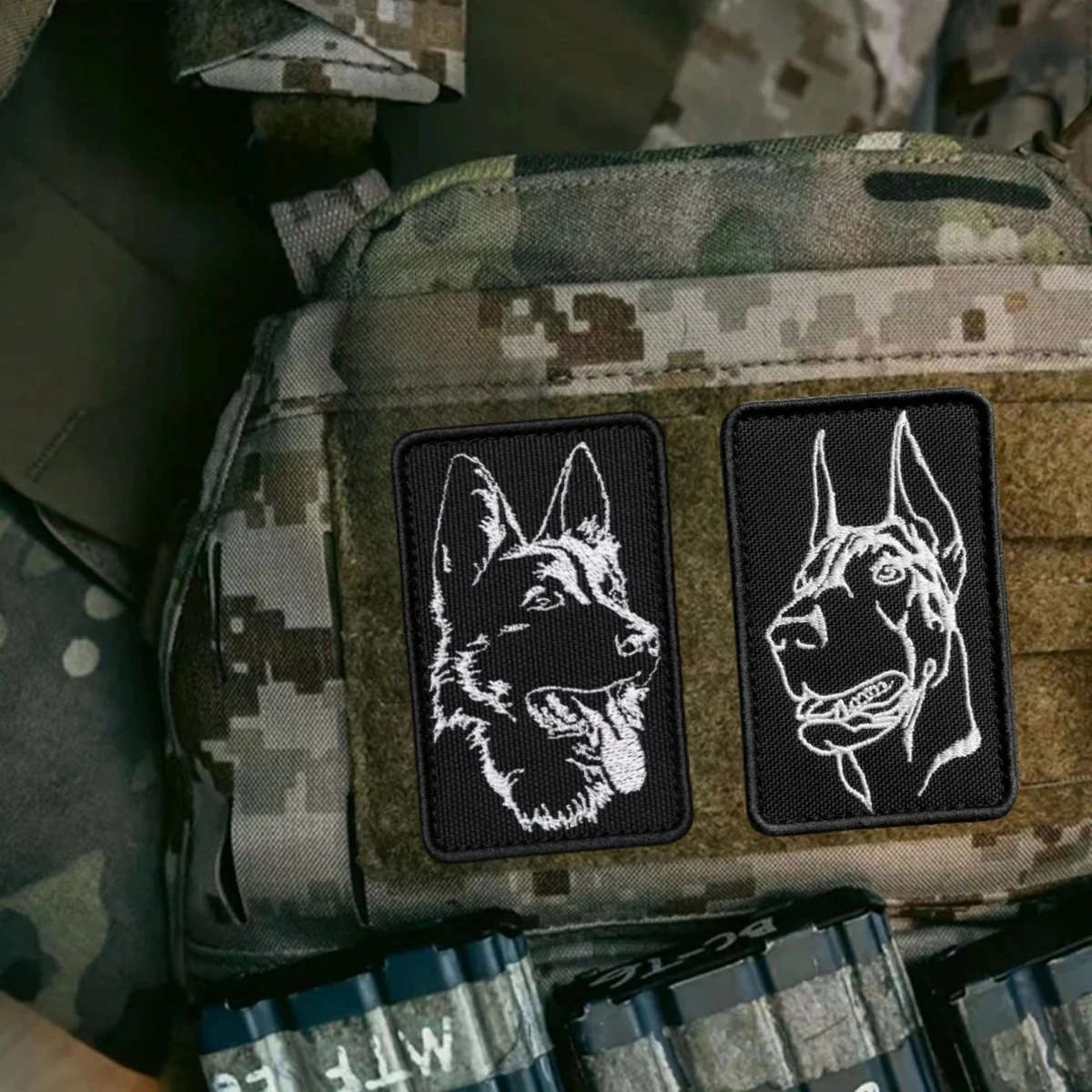 Insignia de moral de doberman perro pastor alemán K9 parche táctico sombreros militares parches de gancho y bucle bordados pegatina para mochila - imagen 5