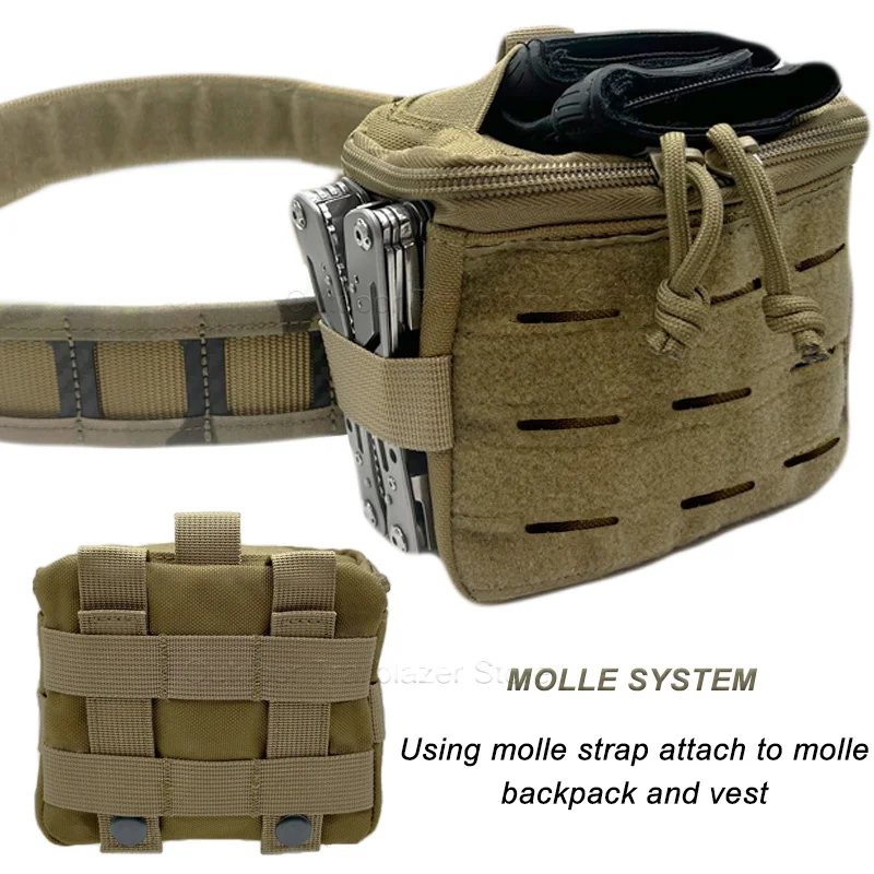 Bolsa táctica Molle, bolsa de utilidad con apertura elástica superior, riñonera multiusos, guantes de caza al aire libre, bolsa de herramientas EDC, bolsa para caca - imagen 4