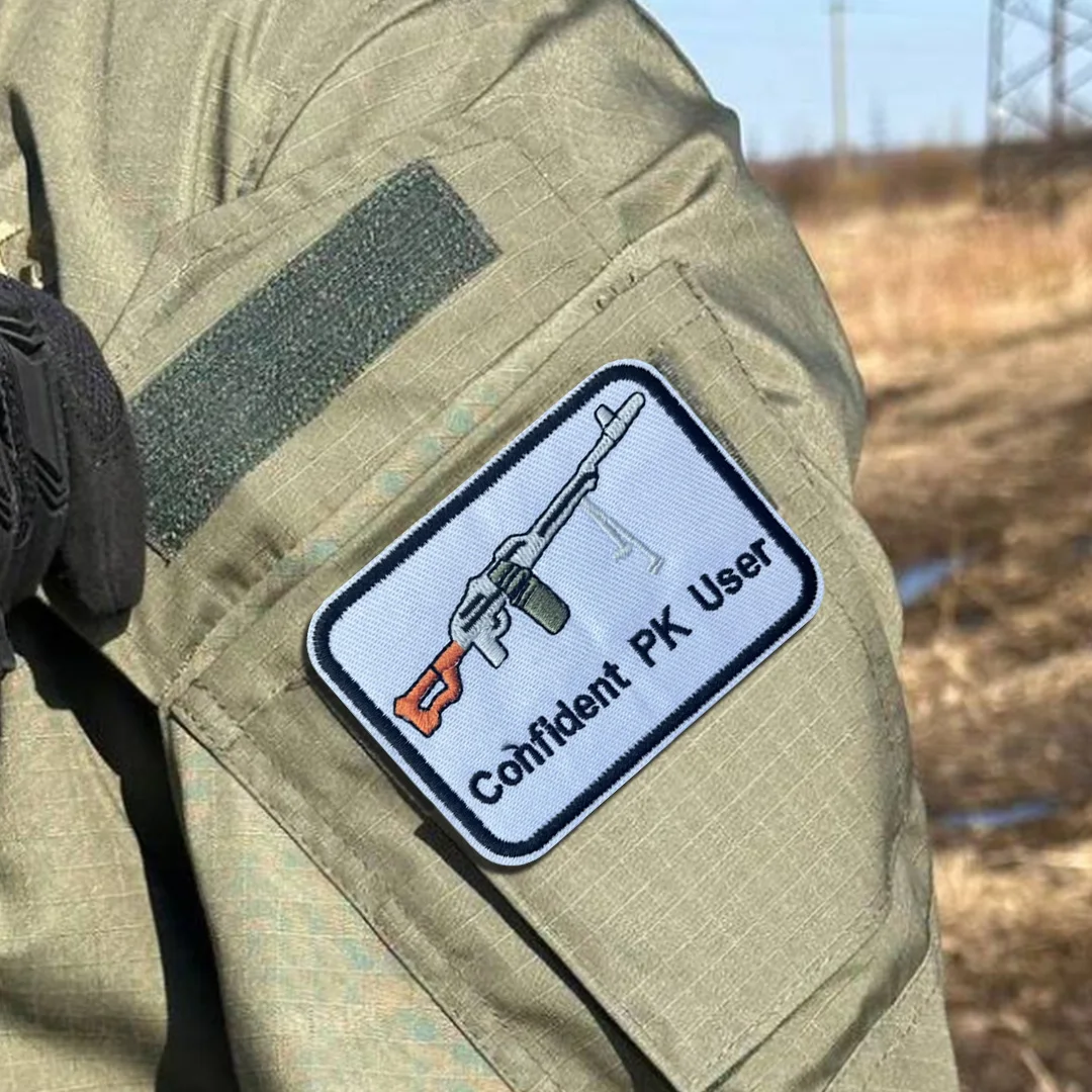 Parche bordado táctico para pistola de usuario PK, parches de gancho y bucle bordados, insignia de moral, pegatinas para mochila militar - imagen 3