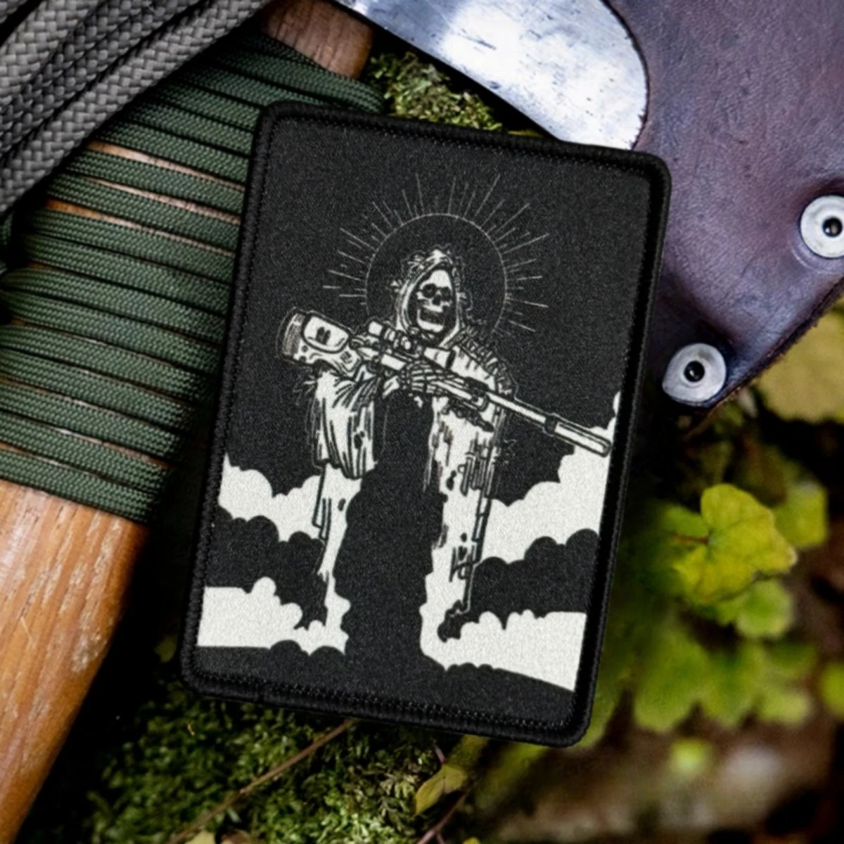 Parches de Airsoft con Estampado de Esqueleto de Francotirador, con Velcro, para Ropa, Parche Táctico de Moral, Brazalete Militar, Adhesivo para Mochila - imagen 4