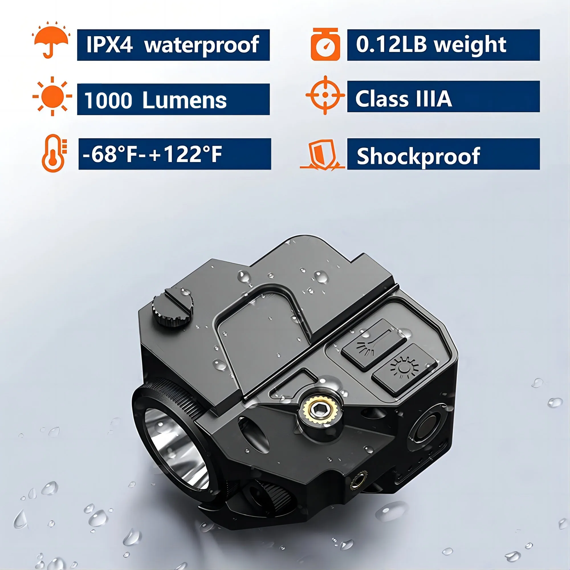 Arma táctica de 1000 lúmenes, luz de pistola, mira láser roja y verde, pistola recargable magnética, linterna ligera para riel de 20mm - imagen 4