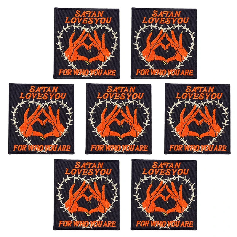 Parche termoadhesivo de calavera para planchar en ropa, parches fusibles bordados Punk, pegatinas de ropa DIY, 10 piezas, venta al por mayor - imagen 5