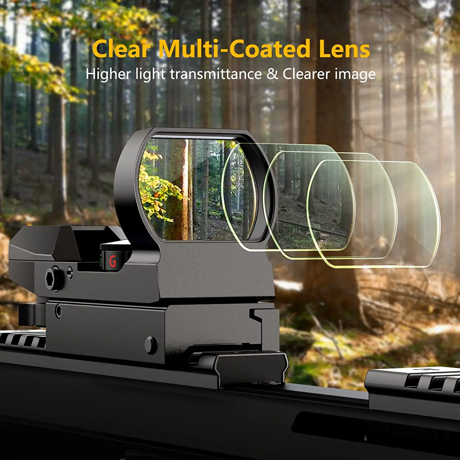 Mira telescópica táctica de punto rojo, 4 retículas, colimador, reflejo, Airsoft, mira óptica de caza para riel de 11mm/20mm - imagen 3