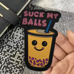 Parche táctico de PVC para morale de té de burbujas, brazalete bonito y divertido con gancho y bucle, mochila para exteriores, sombrero, chaleco, accesorios, pegatinas