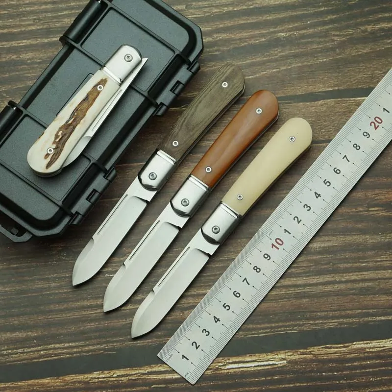 Cuchillo plegable EDC M390 con mango asta de ciervo