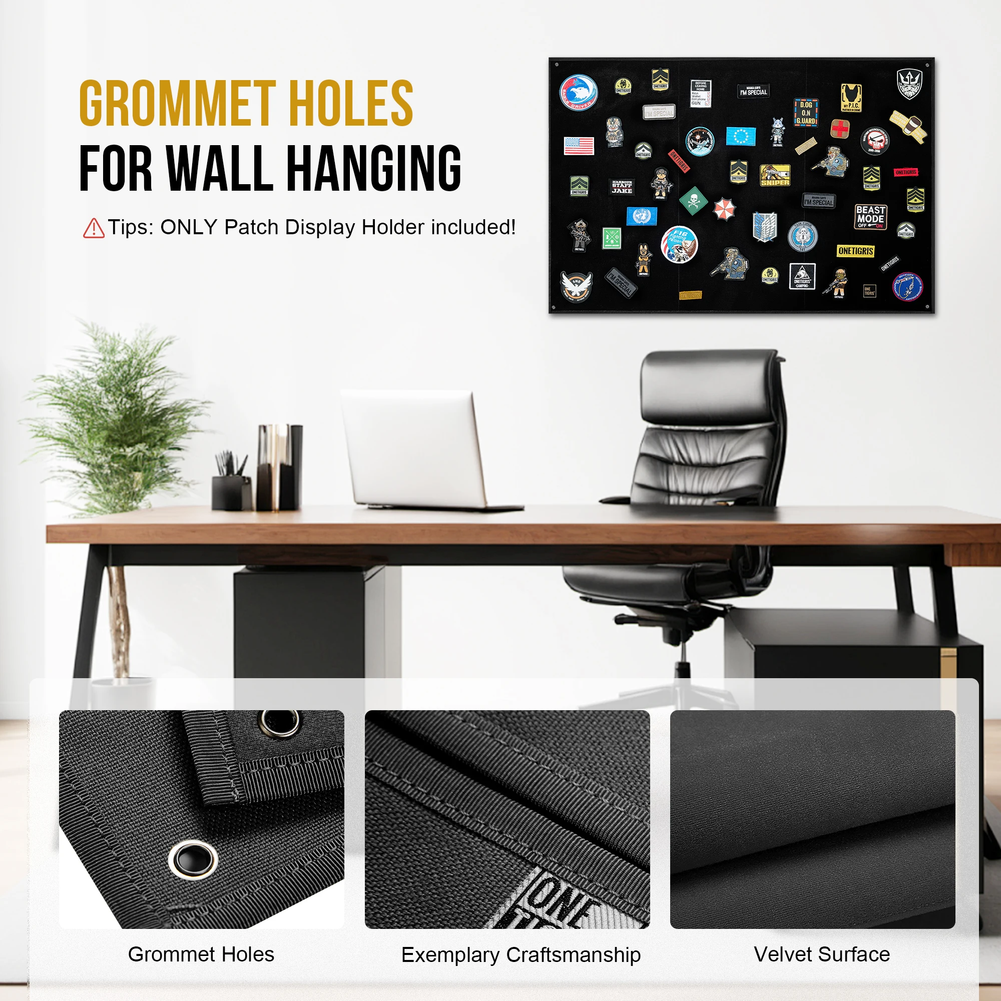 ONETIGRIS-tablero de exhibición de parches tácticos, soporte plegable, alfombrilla militar, parches de identificación, almohadilla de pasta de insignias DIY, organizador de herramientas - imagen 4