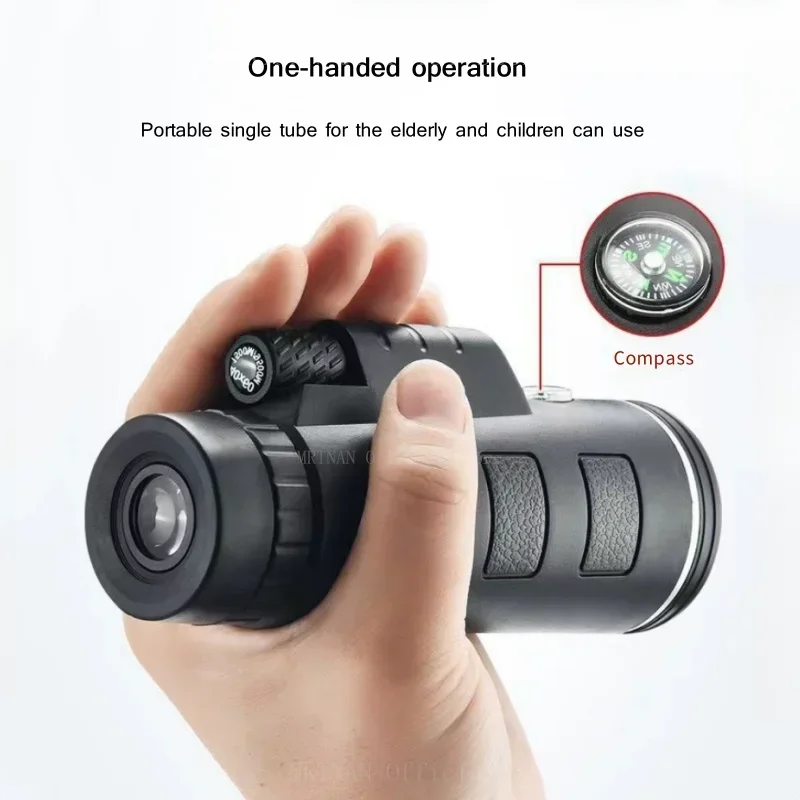 Binoculares potentes HD de largo alcance, telescopio profesional portátil, Monocular de baja visión nocturna para caza, Zoom 40x60 - imagen 3