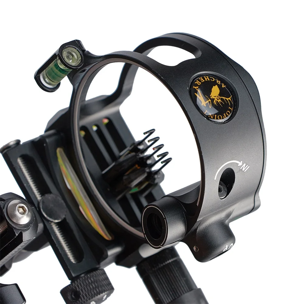 Toparchery mira de arco de 5 pines, mira de arco de fibra óptica para arcos recurvos/compuestos, tiro con arco, caza, mano derecha e izquierda - imagen 4