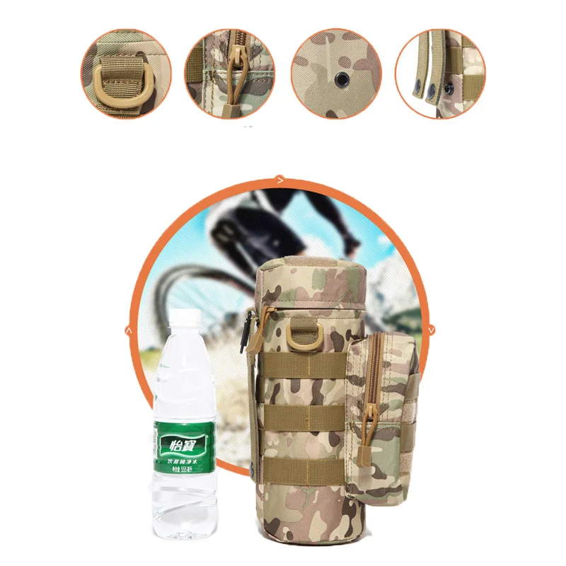 Bolsa táctica para botella de agua, portabotellas Molle portátil, bolsillo del ejército, útil para caza al aire libre, Camping, equipo de senderismo - imagen 5